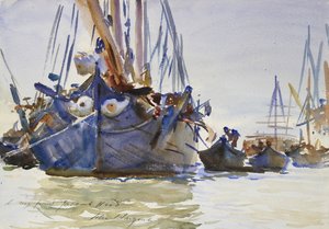 Barcos de vela italianos anclados de John Singer Sargent